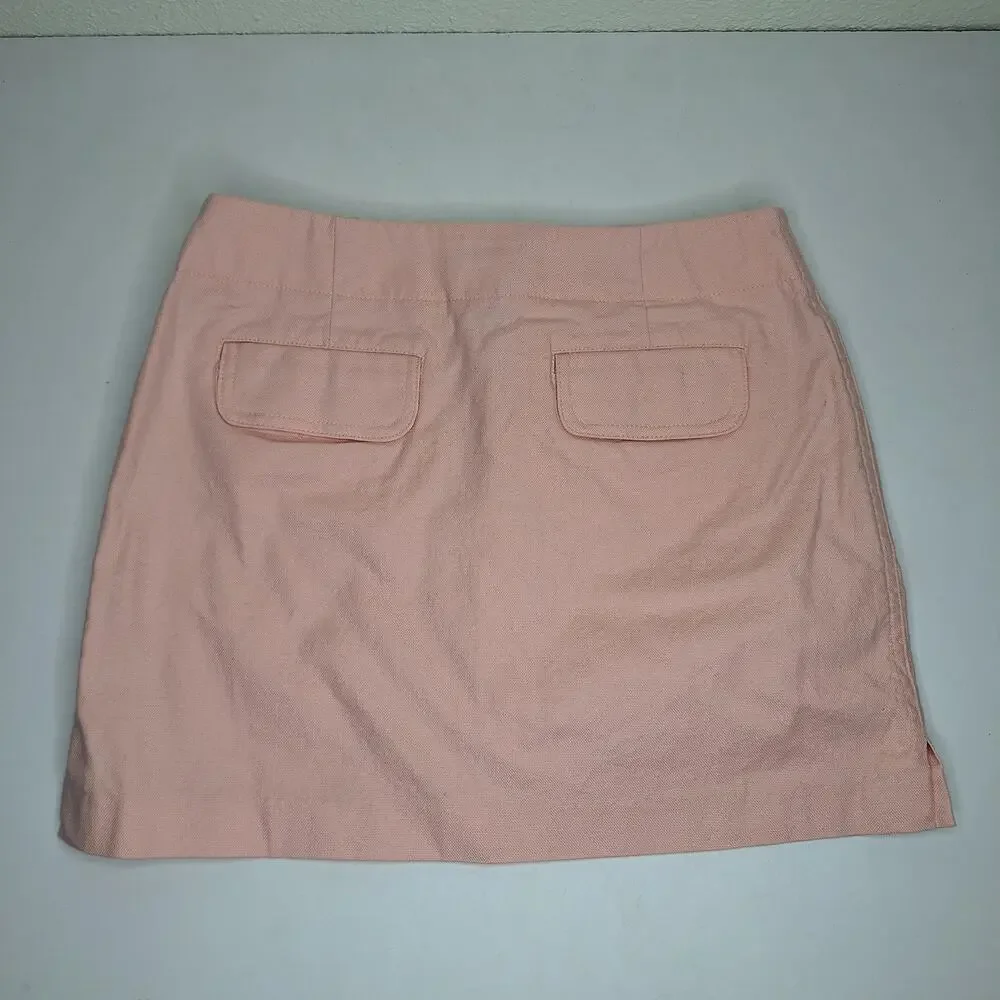 Vintage Y2K Express Mini Skirt Pale Baby Pink 1/2 XS Stretch Low Rise Cargo